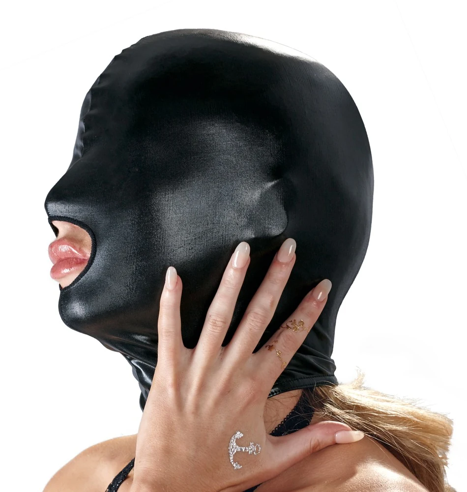 Wetlook hoofdmasker met mondopening