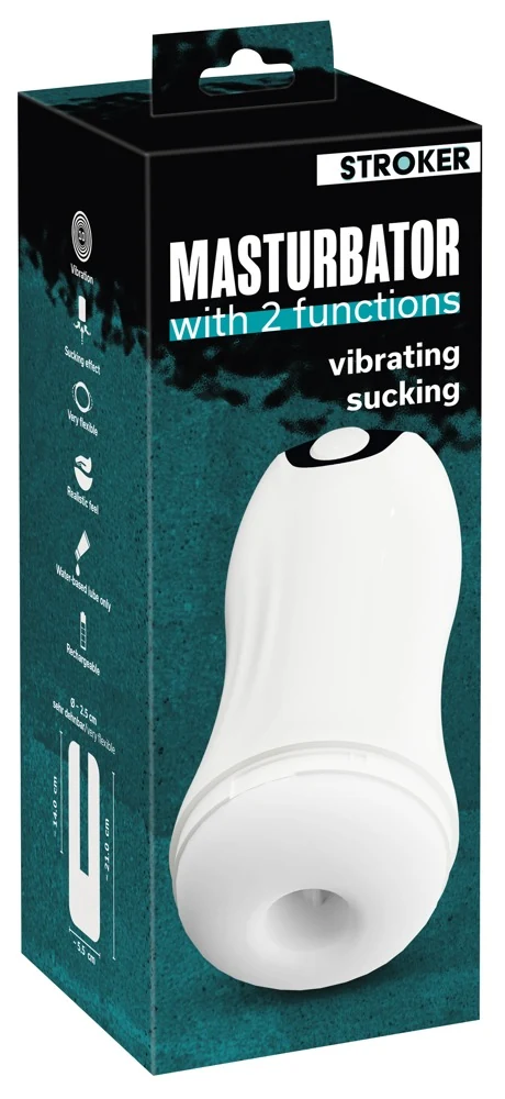 Stroker masturbator met vibratie en zuigfunctie
