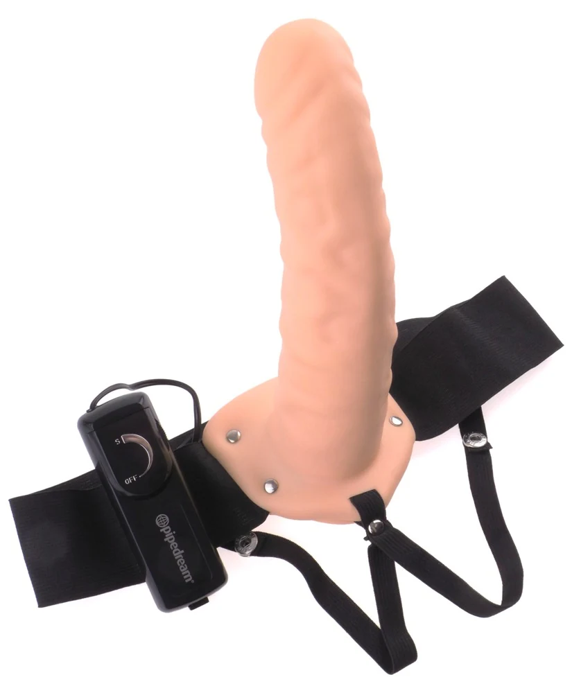 Holle strap-on dildo met vibratie en afstandsbediening