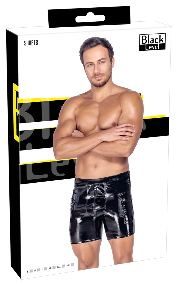 Black Level vinyl short zwart