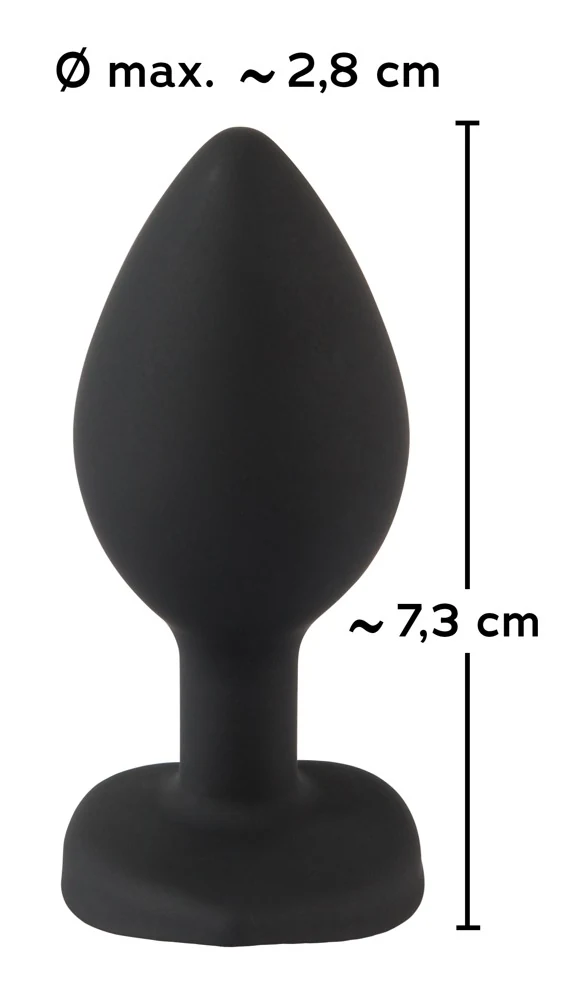 Buttplug met hartvormige edelsteen
