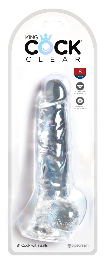 Transparante dildo met zuignap 22,2 cm