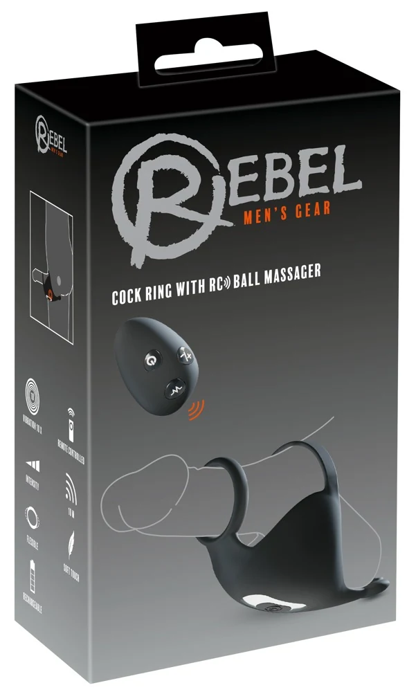 Rebel cockring met afstandsbediening en testikelvibrator