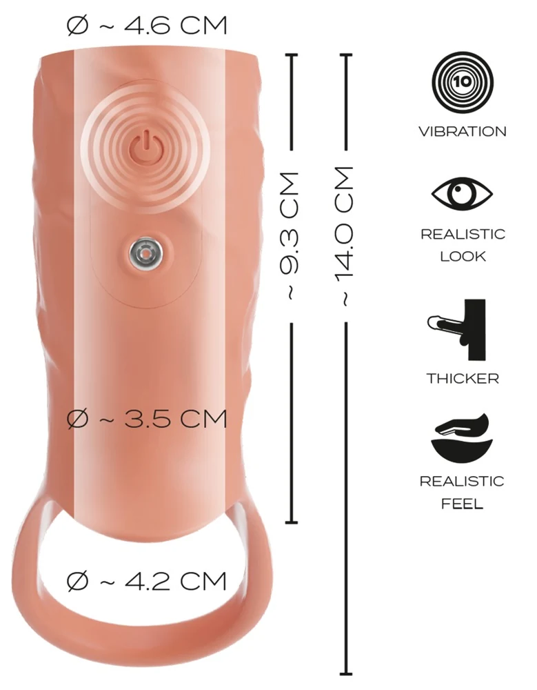 RealSleeve Open vibrerende penissleeve van siliconen