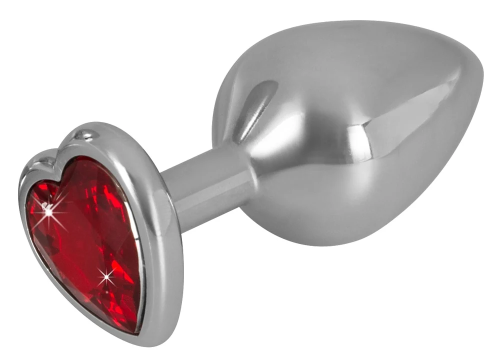 Diamond Anal Plug Medium met rood hart
