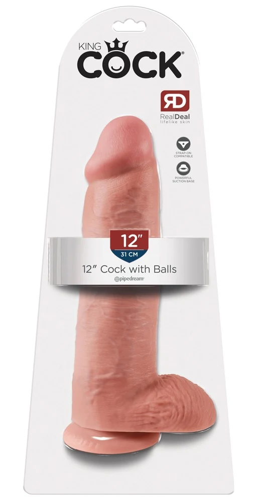 Realistische dildo met zuigvoet 30,5 cm