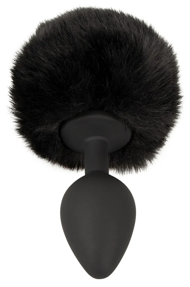 Anaalplug met zwarte bunny tail maat M