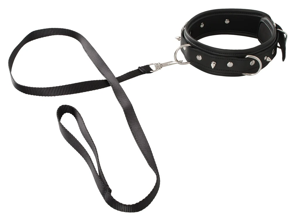 Lederlook nekmanchet met afneembare riem