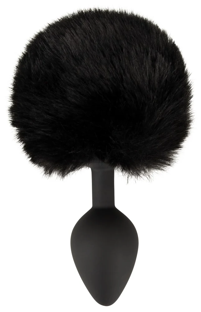 Anaalplug met zwarte bunny tail maat M