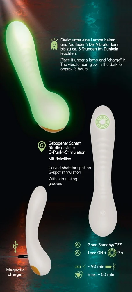 Glow in the dark G-spot vibrator
