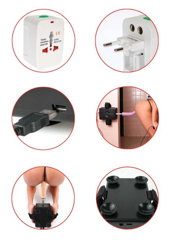 Draagbare sexmachine met dildo's en vibrator