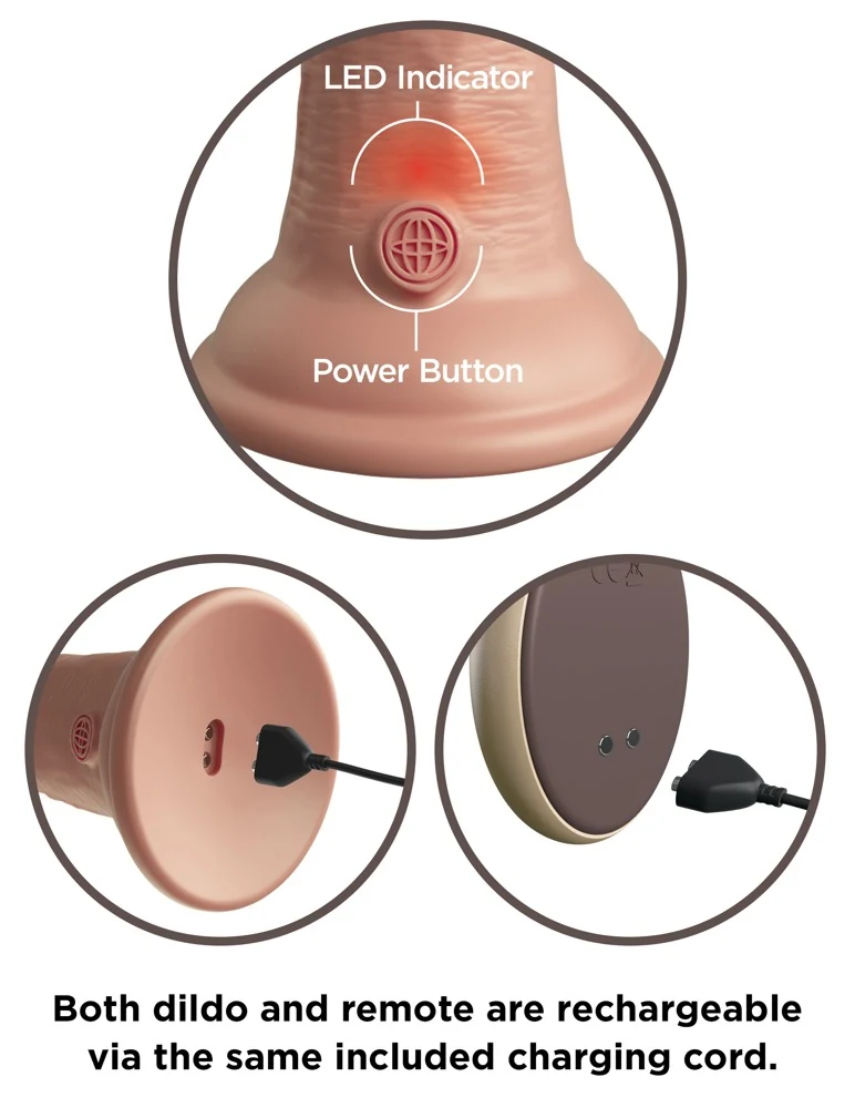 King Cock Elite Natural Vibrator met Afstandsbediening 24,8 cm