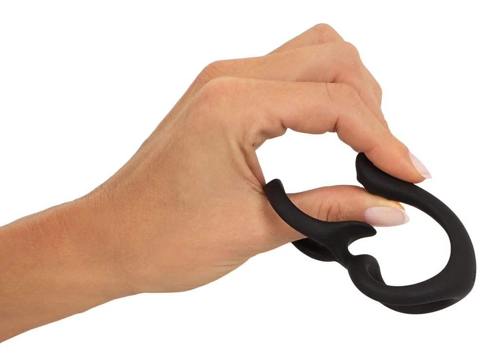 Erecto cock & ball ring met perineum stimulator
