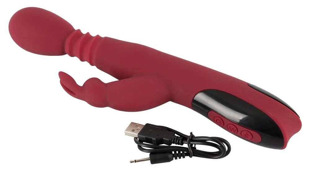 Verwarmbare rabbit vibrator rood