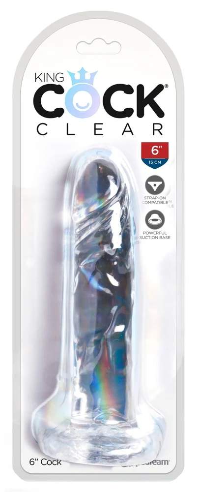 King Cock Clear 6" dildo met zuignap
