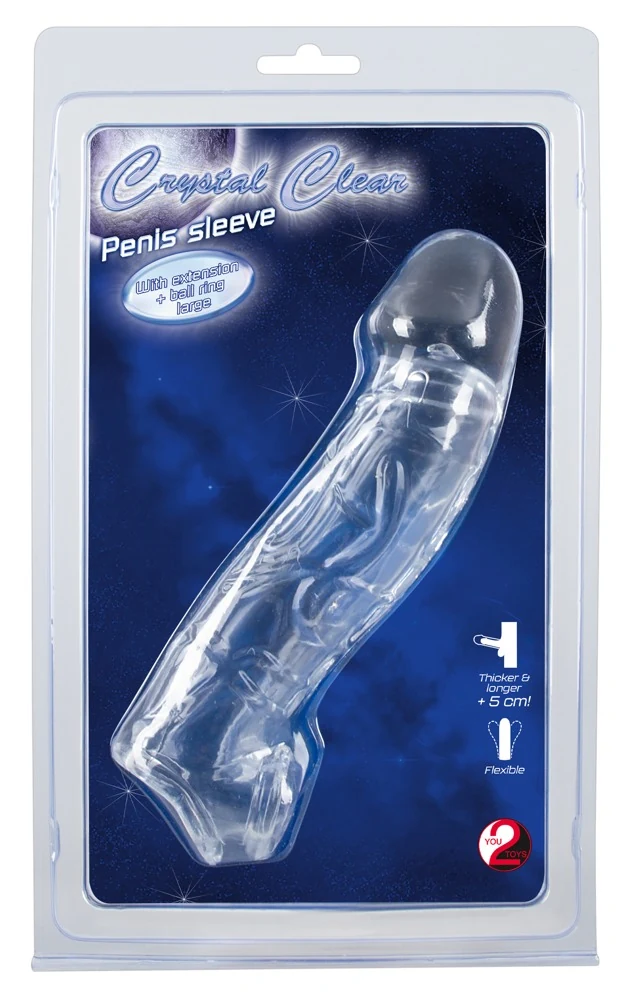 Transparante penishuls met verlengstuk en balring