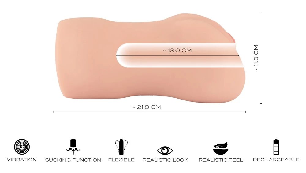 Realistixxx RealMasturbator met vibratie en zuigfunctie