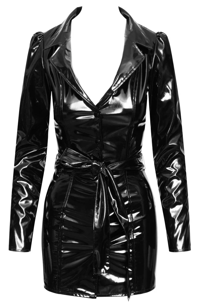 Lak mini jurk met korte jaslook