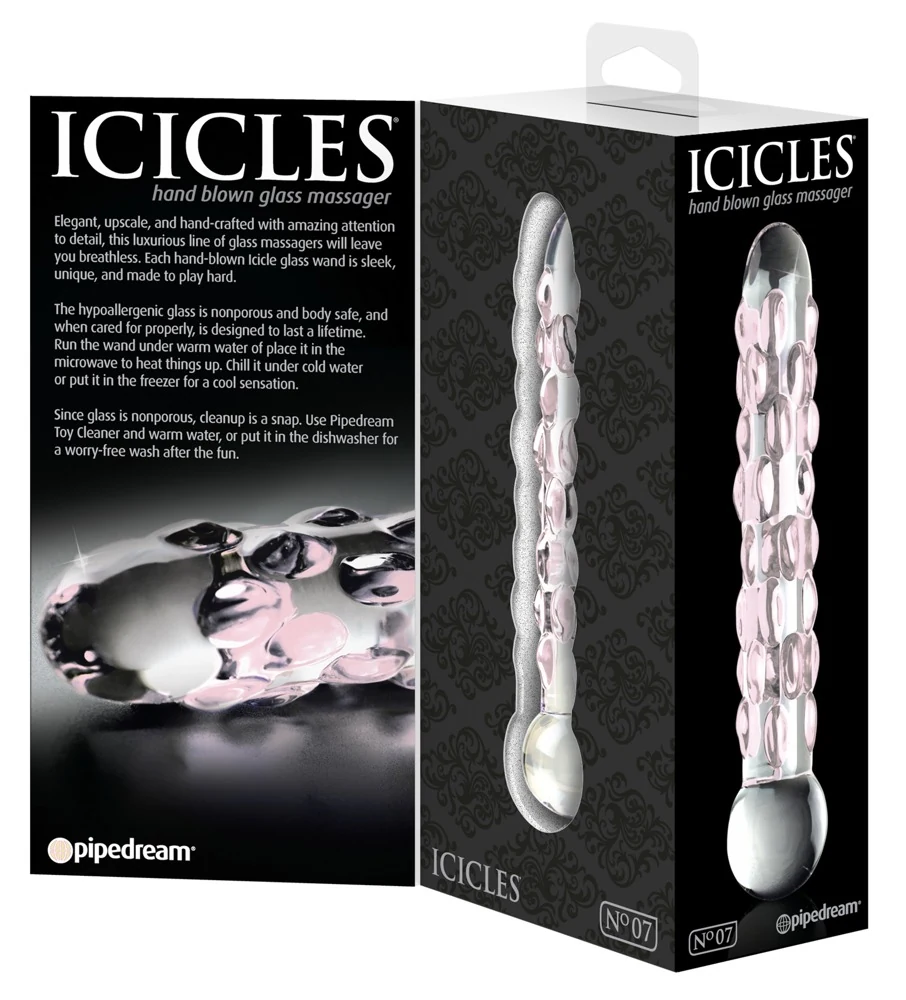 Handgemaakte glazen dildo met nopjes