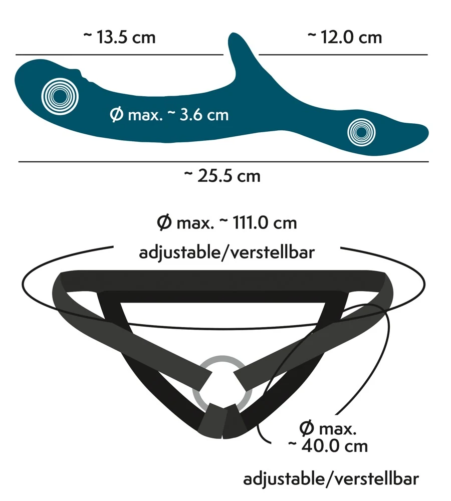 Strap-on set met vibrator en afstandsbediening