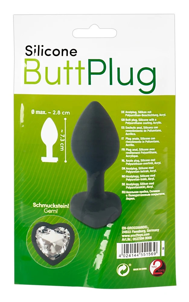 Buttplug met hartvormige edelsteen
