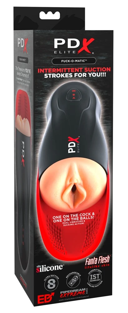 PDX Elite Fuck-O-Matic masturbator met testikelstimulator