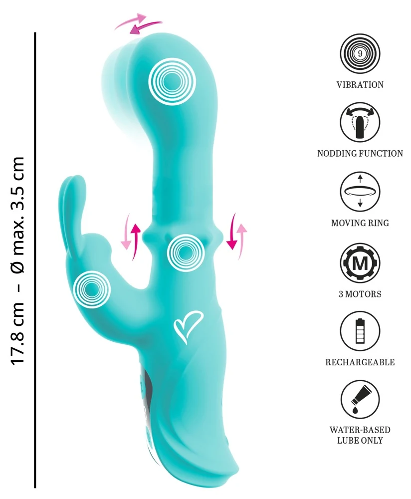 beau cœur ORIVEN Slide Ring Rabbit Vibrator
