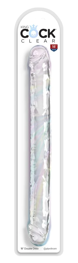 King Cock Clear dubbele dildo 46 cm transparant