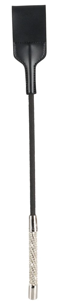 Zwarte flogger met strass handvat