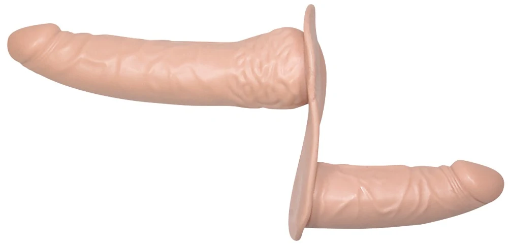 Dubbele strap-on dildo met verstelbare band