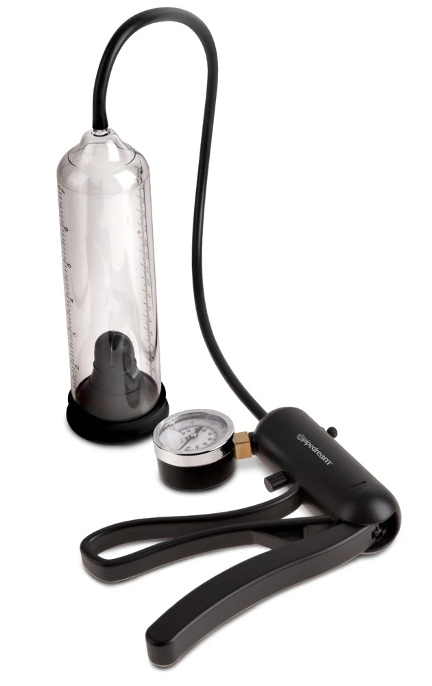 Penispomp met schaargreep en drukmeter