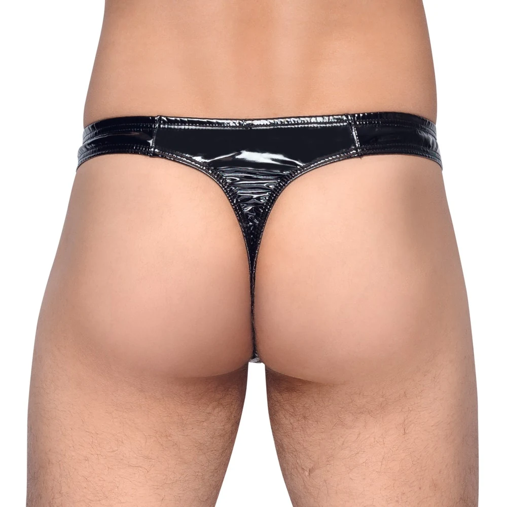 Black Level rio string van glanzend patent
