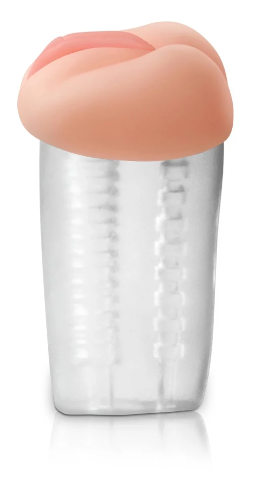 Transparante masturbator met dubbele opening