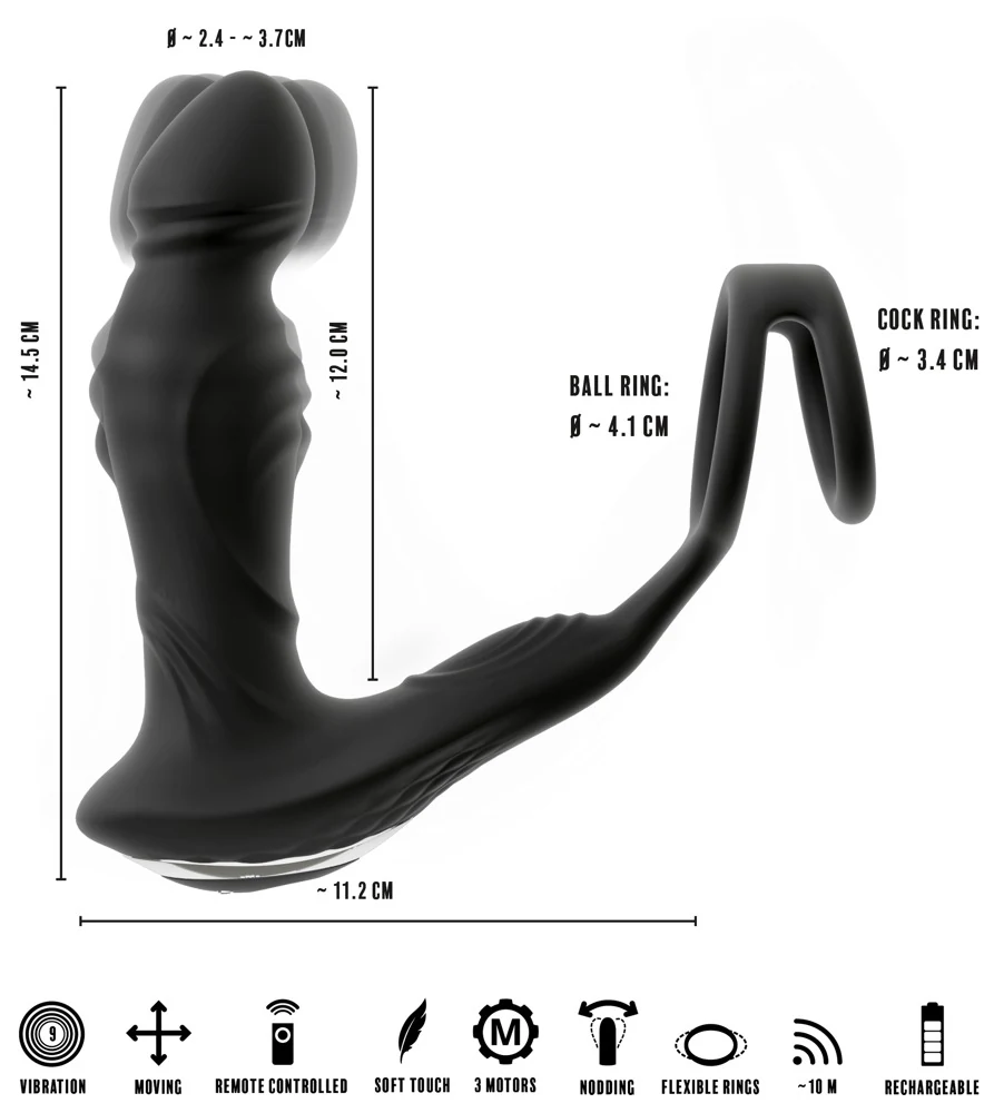 RC vibrerende prostaatplug met bewegende ringen