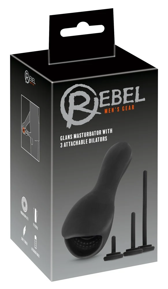 Compacte eikel vibrator met 3 dilators