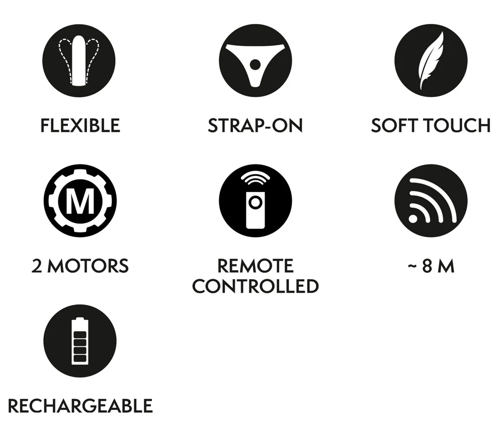 Strap-on set met vibrator en afstandsbediening