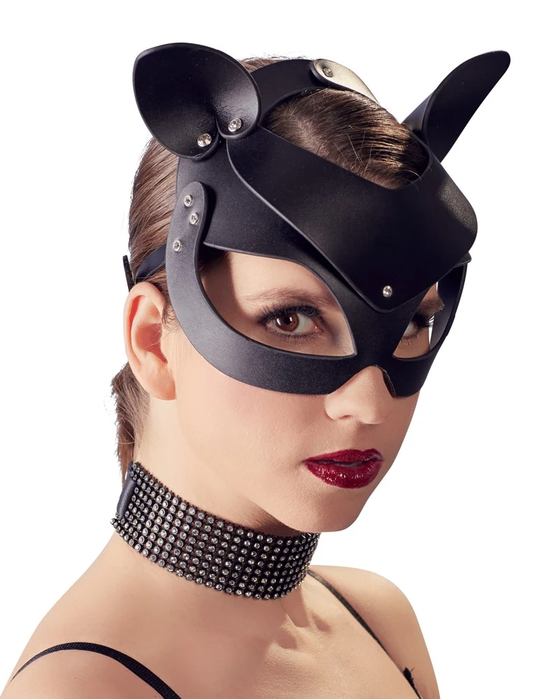 Kattenmasker van imitatieleer met oren