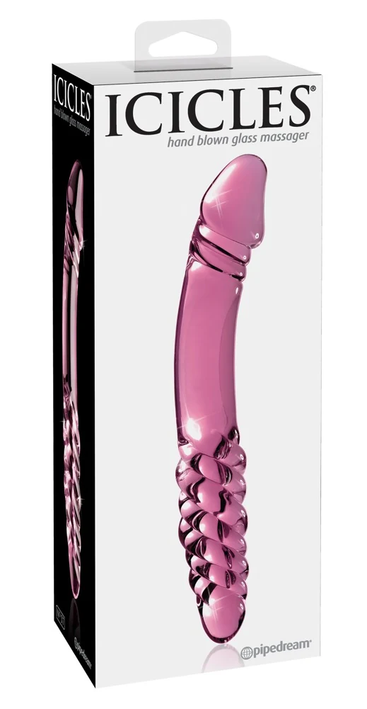 Handgemaakte glazen dildo met temperatuurspel