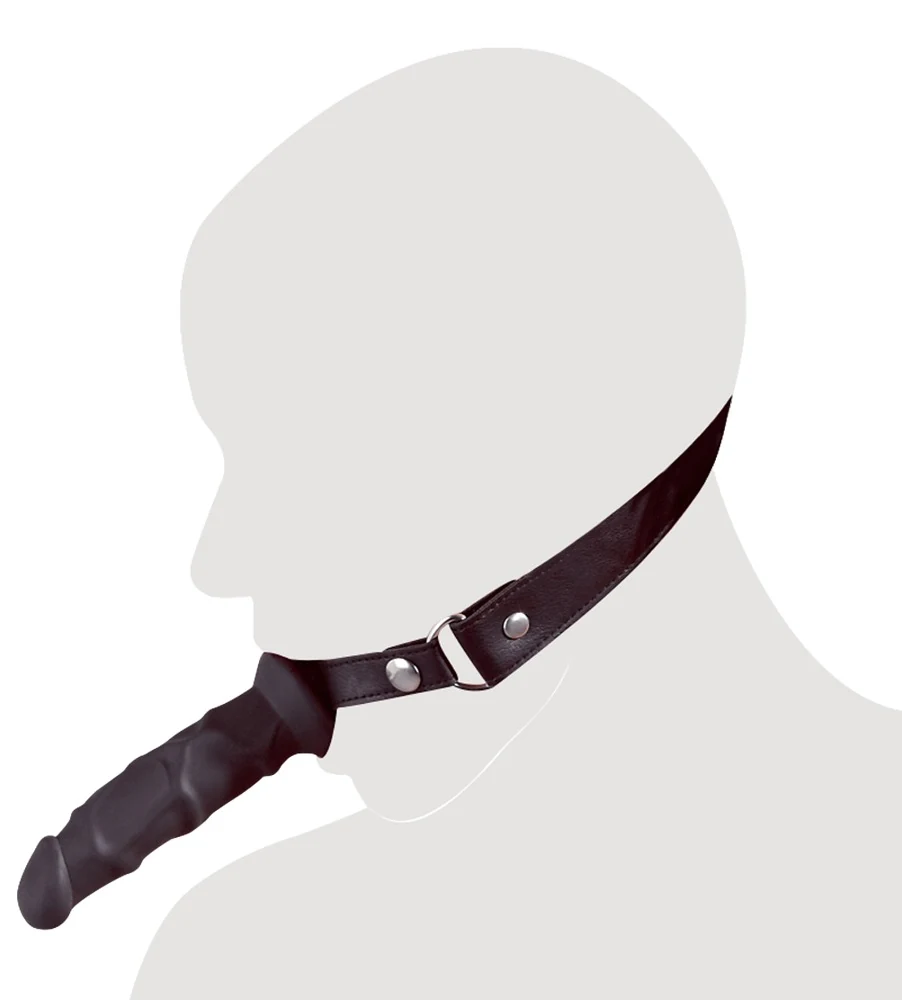 Halfronde gag met siliconen dildo