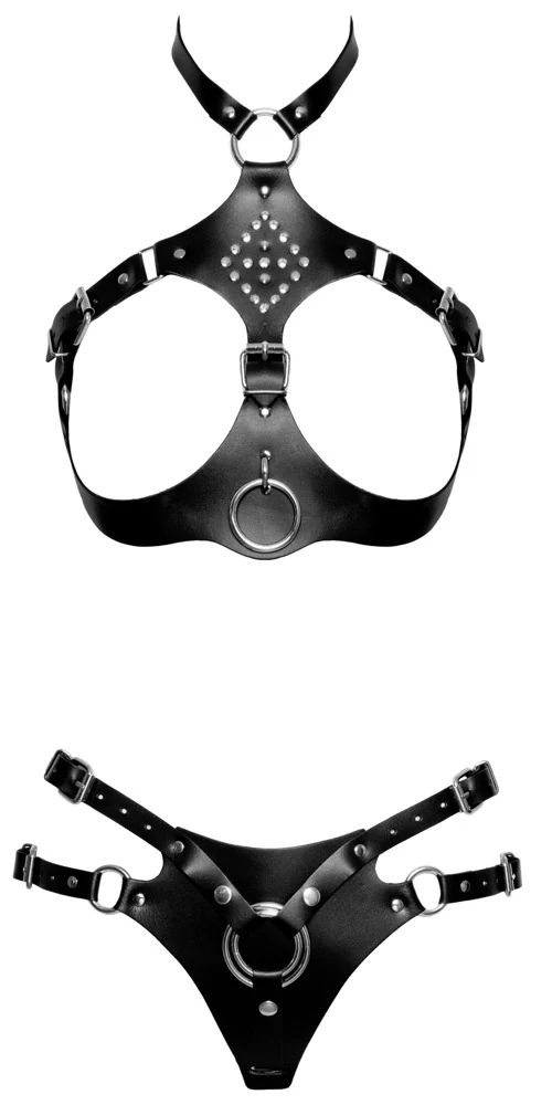 ZADO leren harnasset met verstelbare strap-on string