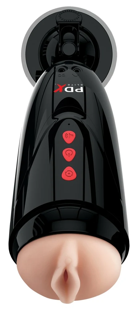 Wandbevestigbare masturbator met vibratie en geluid