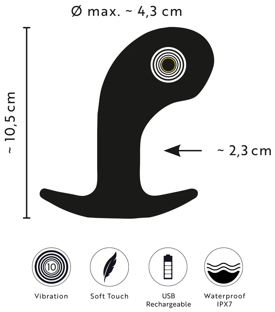 ANOS Big Head prostaatplug met vibratie