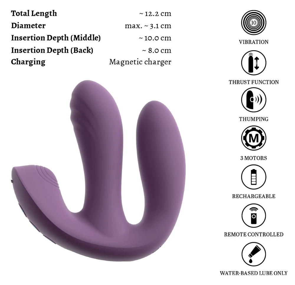 beau cœur MIREVA RC Triple Hands-Free Vibrator