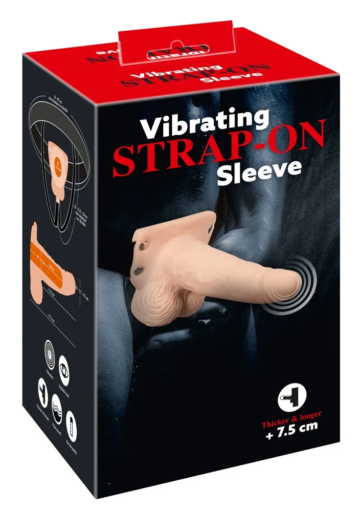 Vibrerende strap-on sleeve met verstelbare jockstrap