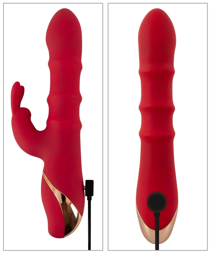 Rabbit vibrator met bewegende ringen