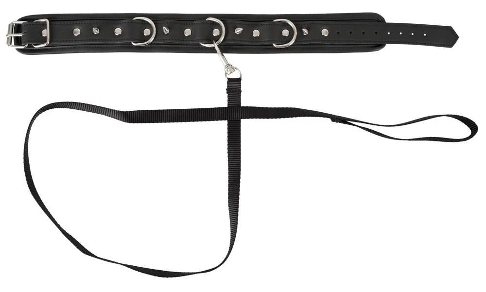 Lederlook nekmanchet met afneembare riem