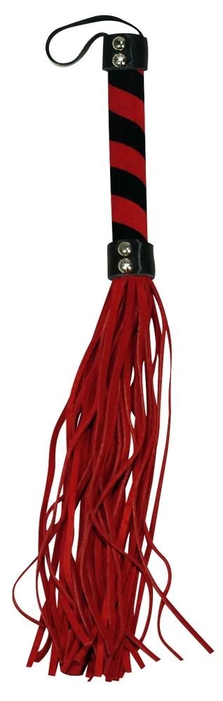 Zwart-rood zweepje 38 cm