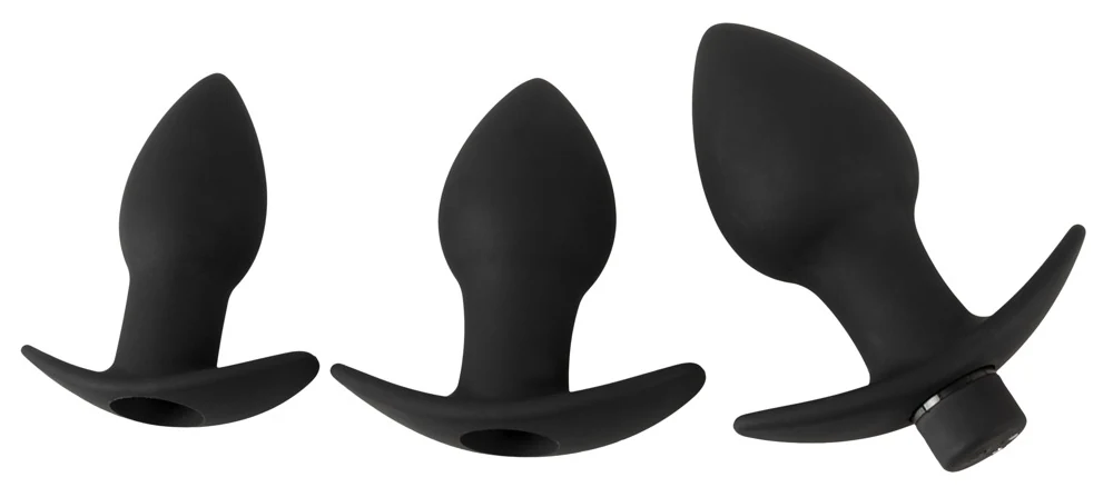 Black Velvets buttplug set met vibrobullet