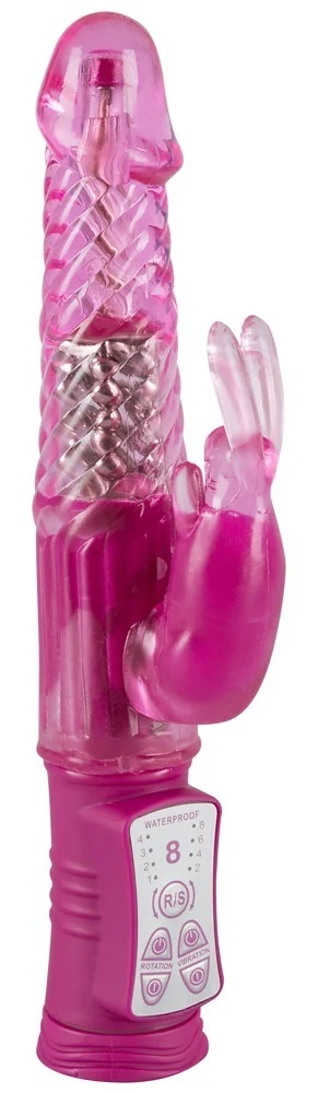 Parelvibrator met roterende schacht en konijnenarm