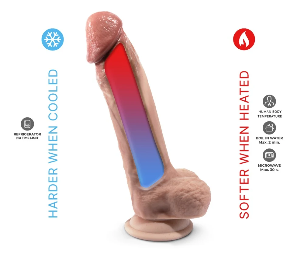 SilexD Premium Real Skin Dildo 23 cm met Zuigvoet